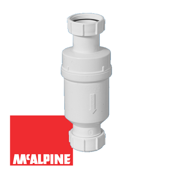 Сифон тип-"сухой гидрозатвор" с функцией обратного клапана McALPINE MRNRV40-PB 1 1/2''x40мм