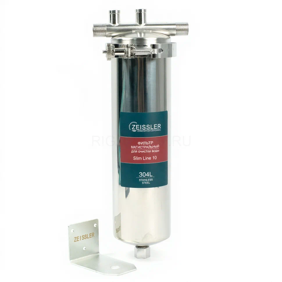Фильтр магистральный 10SL 1/2", с картриджем, нержавейка ZSm.2202.S.1034