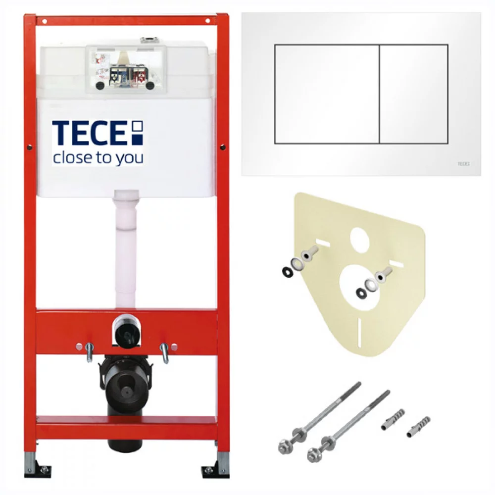 Комплект инсталляции TECE 9400413 с БЕЛОЙ клавишей смыва 1120мм 