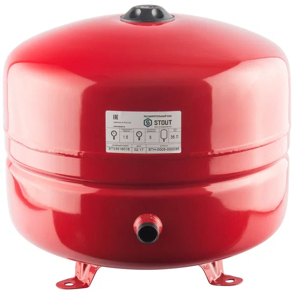 STOUT Расширительный бак на отопление (цвет красный) 35  STH-0005-000035