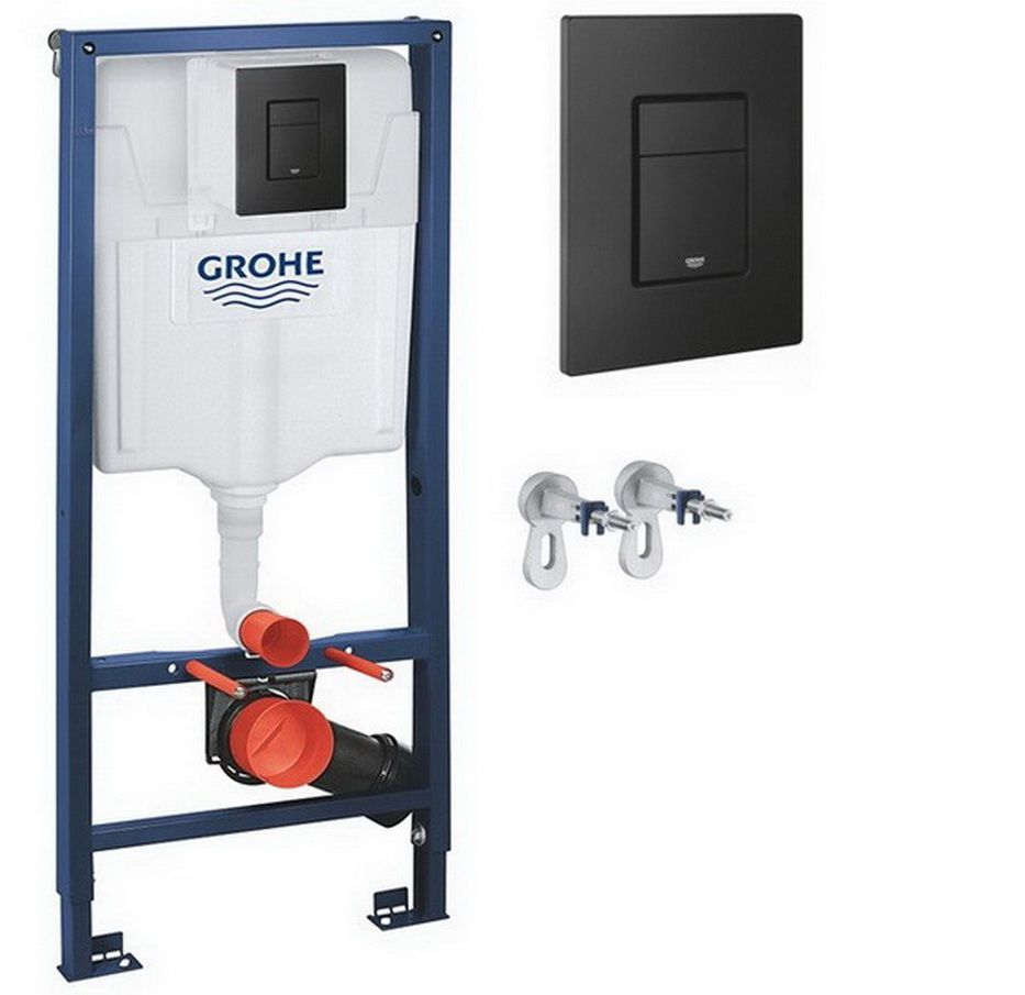 38811KF0 Инсталяция для подвесного унитаза с кнопкой чёрный матовый GROHE SOLIDO
